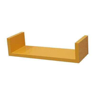 Prateleira U 50X25CM MDP Suporte Invisível Moderno Sala Amarelo Mercado das Prateleiras 50CM