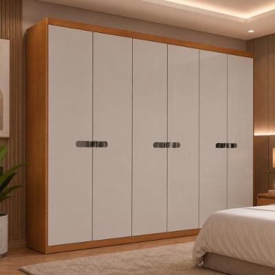 Guarda Roupa Casal CR35541 6 Portas de Bater 6 Gavetas MDF Laqueado Madeirado-Off White Multimóveis