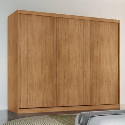 Guarda Roupa Casal CR35536 3 Portas de Correr 4 Gavetas MDF Laqueado Madeirado Multimóveis