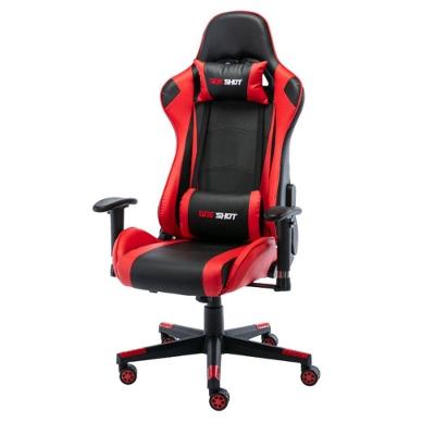 Cadeira Gamer One Shot Fratini Couro Sintético Reclinável 180 graus  Preto e Vermelho
