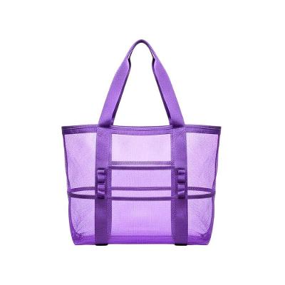 Bolsa de Praia Feminina Ke Home Sunny em Poliéster e Plástico Lilás Preto Azul