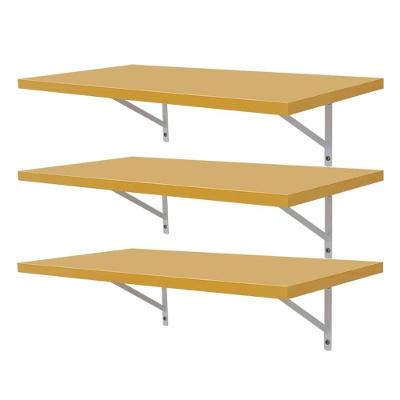 Kit 3 Prateleiras Moderno MDP 80CM Amarelo com Mão Francesa Mercado das Prateleiras 3 Unidades