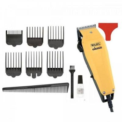 Máquina de Cortar Cabelo Classic para Uso Contínuo com Lâmina em Aço Inoxidável com Fio Amarelo 110V