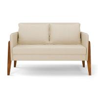 Kit 1 Sofá Namoradeira E 2 Poltronas Lana Linho Bege A19 Base De Madeira - D'rossi - 8