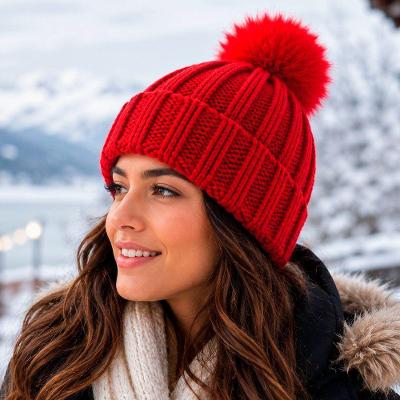 Touca de Inverno Gorro Touca de Inverno Poliéster 30CM Vermelho Unissex