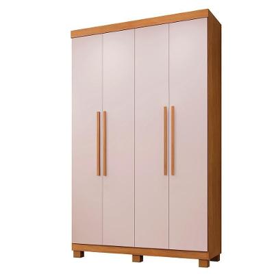 Roupeiro Casal Verona 4 Portas de Bater 3 Gavetas MDP Cinamomo-off! 134CM