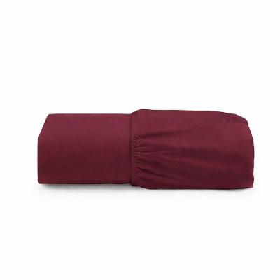Lençol Casal Egipicio Micropercal 600 Fios 100% Algodão com Elástico Vinho Casa Show Enxovais 138CM