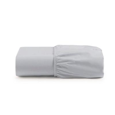 Lençol Casal Egipicio Micropercal 600 Fios 100% Algodão com Elástico Cinza Casa Show Enxovais 138CM