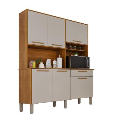 Armário de Cozinha Imperial 5 Portas 1 Gaveta MDF 160CM Cinza