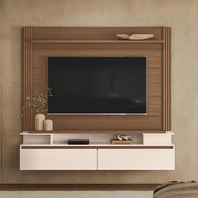 Painel com Bancada Suspensa Áquila B01 para TV 65 Pol 181cm Off White Lyam Decor