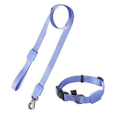 Coleira e Guia para Cães Ajustável Violeta para Porte Pequeno 19-30CM 1 Unidade