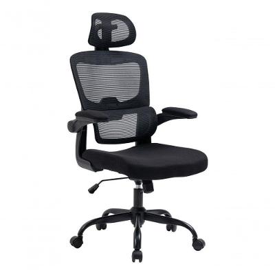 Cadeira Gamer Giratória Tela Mesh Encosto Reclinável Altura Ajustável Preta