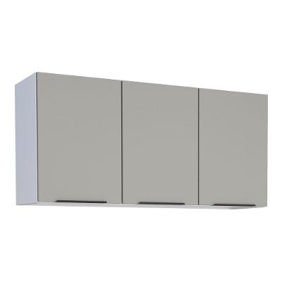 Armário Aéreo Júpiter 115CM 5 Nichos Aço Porta de Bater Cinza Cozimax