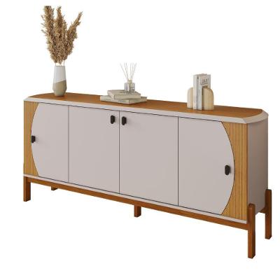 Buffet Heras 4 Portas 4 Prateleiras MDF com Pés de Madeira Marrom Off! 180CM