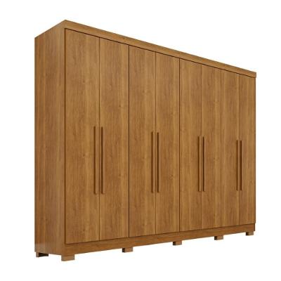 Guarda Roupa Casal Santorini 8 Portas de Bater 2 Gavetas MDF-MDP Cinamomo com Corrediças