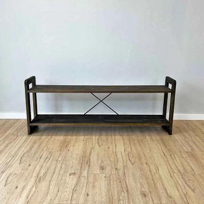 Rack Tv Linea 140CM Madeira Pinus Acabamento Envelhecido Tabaco Artfactory Design