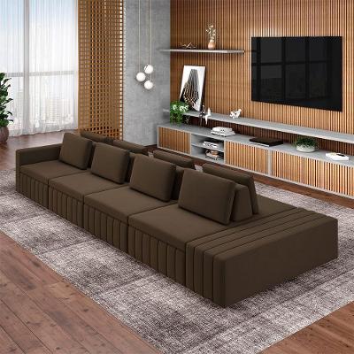 Sofá Modular Olimpo 3 Lugares 465CM Marrom Gran Belo