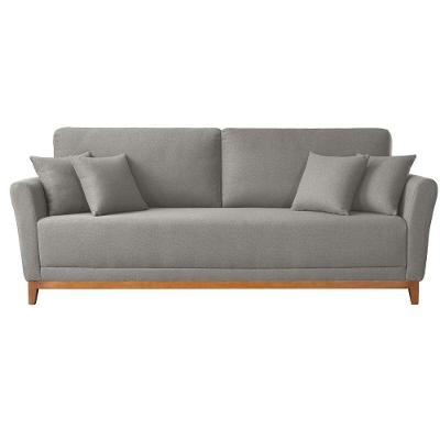 Sofá Brasil 3 Lugares Fixo 160CM Cinza Linho Meu Sofá Online
