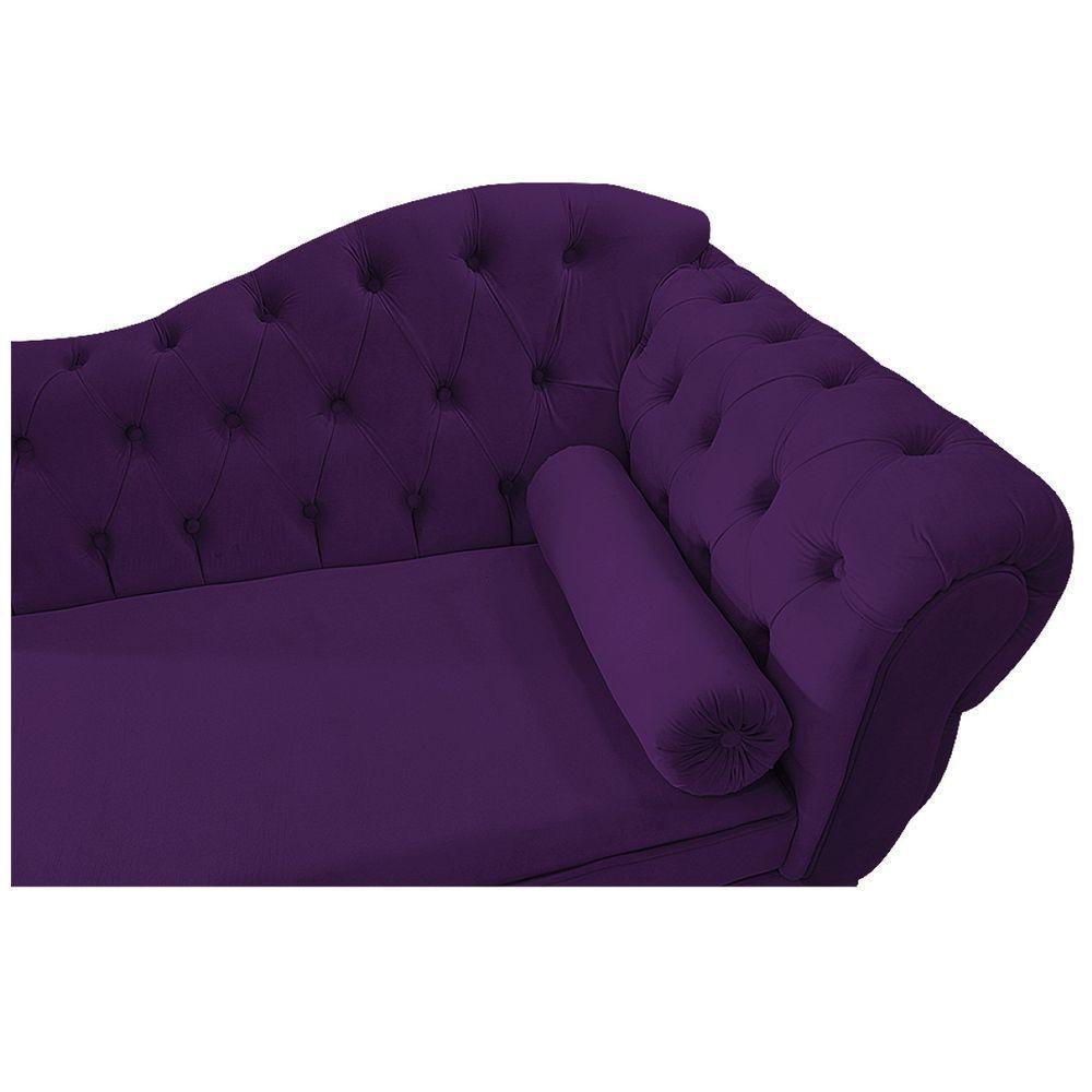 Diva Recamier Diana 130Cm Lado Esquerdo Suede Roxo - 3