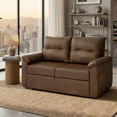 Sofá Cama Tiffany 2 Lugares Casal 160cm Caramelo Couro Sintético Matrix