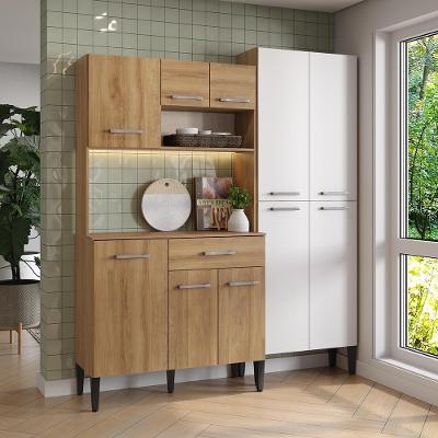 Armário de Cozinha Arizona Sharp 10 Portas 1 Gaveta MDF-MDP 169CM Móveis Carraro