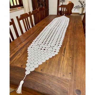 Caminho de Mesa Crochê Talinha Polipropileno 2,20Mx45CM Branco Artesanal