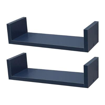 Kit 2 Prateleiras Crie Fácil 50x20CM MDP Suporte Invisível Moderno Azul Mercado das Prateleiras 50CM