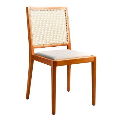 Cadeira de Jantar Zoe Madeira Maciça Linho Off White SAL Movelaria