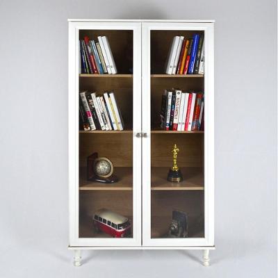 Cristaleira Estante E-957 2 Portas 4 Prateleiras Vidro Temperado Branco Ditália Móveis