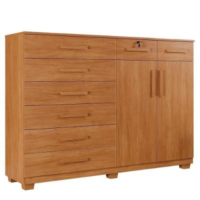 Cômoda Triunfo 8 Gavetas e 2 Portas MDP Puxador Madeirado Cinamomo 148CM