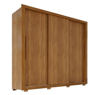 Guarda Roupa Casal Luna 3 Portas de Correr 4 Gavetas MDP e MDF Cinamomo Luna 185.5CM