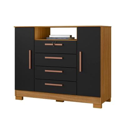 Cômoda 1205 4 Gavetas MDP Puxador Plástico Cinza Loja Doce Lar