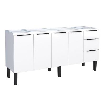 Gabinete para Cozinha Júpiter 3 Gavetas Aço 174CM Branco Cozimax