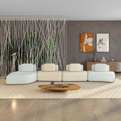 Sofá Modular Dakota 4 Lugares 626cm Linho Cinza-bege Gran Belo
