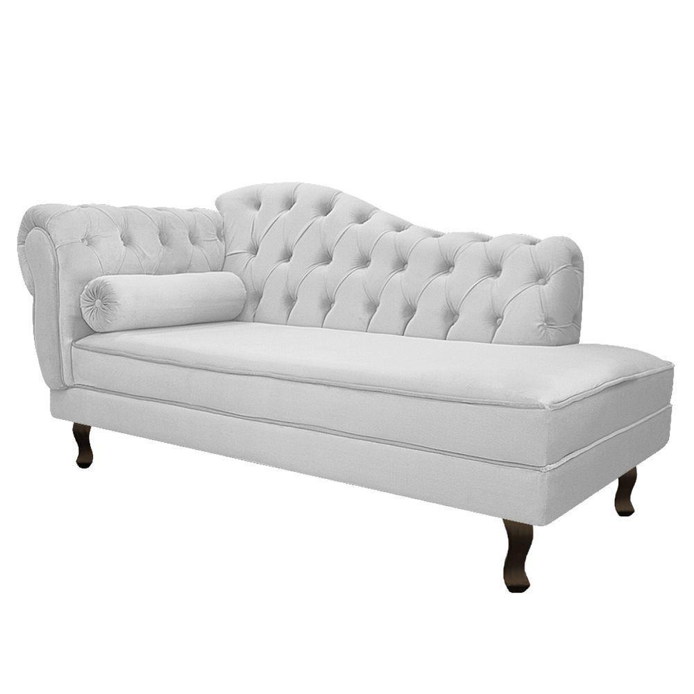 Diva Recamier Diana 130Cm Lado Direito Suede Branco - 1