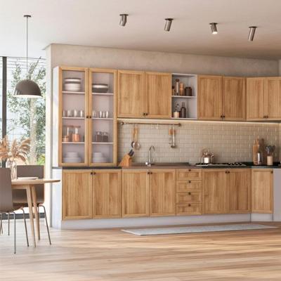 Armário Cozinha Completo Berlim 10 Pçs 4 Gavetas MDF-MDP 355CM Amadeirado Ditália Móveis