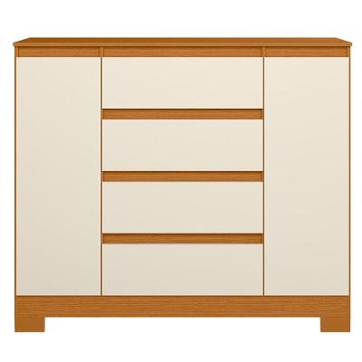 Cômoda Sapateira Ena 4 Gavetas Mdf Mdp Cinamomo-off White Albatroz Móveis