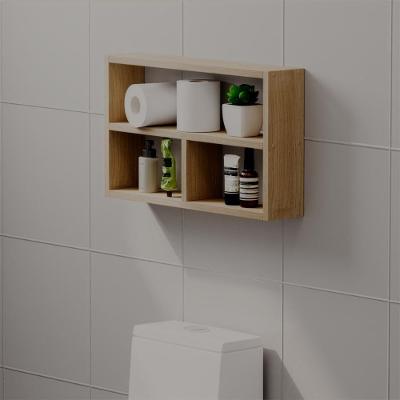 Nicho Decorativo Pequim 50x30x10CM MDP Fixação Parafuso Organizador Banheiro Bege