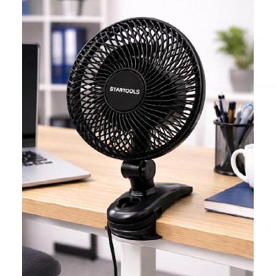 Ventilador Portátil de Mesa com Clip Yeet 25W 33cm 3 Pás 2 Velocidades Preto 220V