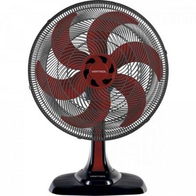 Ventilador de Mesa Ventisol 135W 50CM 6 Pás 3 Velocidades Vermelho Turbo 6 220V