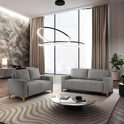 Sofá Milano 2x3 Lugares Fixo 150CM Cinza Linho Meu Sofá Online