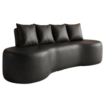 Sofá Ibiza 3 Lugares 210CM Preto em Corino Orgânico Dmonegatto
