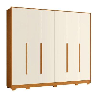 Guarda Roupa Casal Mercure 6 Portas de Bater 6 Gavetas Cinamomo Off White Albatroz Móveis