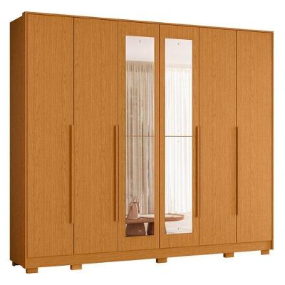 Guarda Roupa Casal Mercure 6 Portas com Espelho 6 Gavetas MDP Cinamomo Albatroz Móveis
