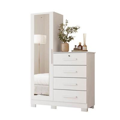 Cômoda Belize Plus 4 Gavetas em MDF MDP Puxador MDF Branco Fosco Albatroz Móveis