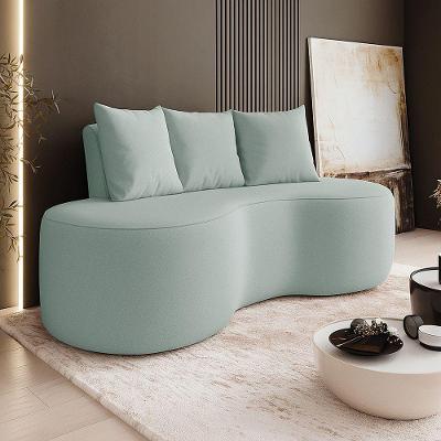 Sofá Benin 2 Lugares Orgânico 160CM Verde Menta Veludo com Almofadas D'Rossi