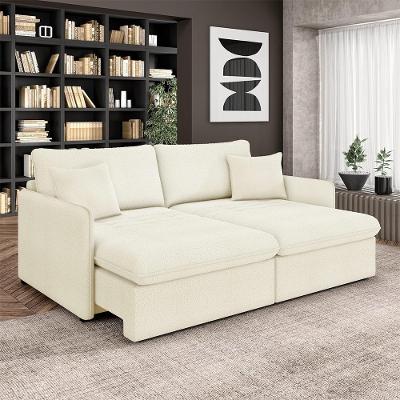 Sofá Gandalf 3 Lugares Retrátil e Reclinável 214CM Off White Gran Belo