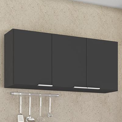 Armário De Cozinha Aéreo 120cm Pérola Z34 Preto - Mpozenato