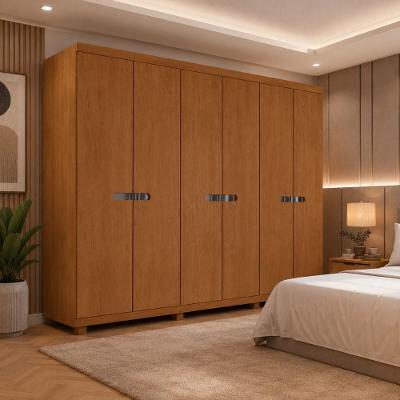 Guarda Roupa Casal CR35545 6 Portas de Bater 6 Gavetas MDF Laqueado Madeirado Multimóveis
