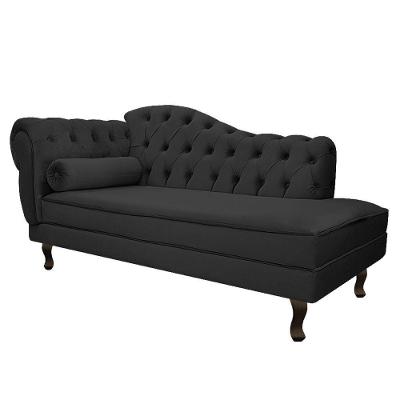 Diva Recamier Diana 130Cm Lado Direito Linho Cinza Escuro